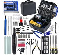 124Pcs 3D Printing Accessory Tools with Tool Bag for Remove/Trim and Finish 3D Print Includes Deburring Tool, Nozzle Cleaning, Removal Scrapers, Finishing Tools,etc.