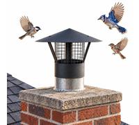 125 135 153.0 mm Chimney Cap, Steel Rain Cap for Round Chimney Protection | Cone Top Vent Guard with Screen Mesh, Weatherproof Roof Vent Protector for Outdoor Stove Fireplace Exterior Pipe(153.0 mm)