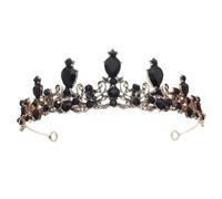 125 * 40MM Gold Crystal Bridal Crown For Wedding Tiara Princess Queen Crown Black Rhinestone Bridal Headband For Girl Women