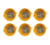 125 * 68mm Yellow, 6PCS Plastic Paint Filter with Fine Nylon Mesh, 100# Grid Reusable Strainers Funnel for Water Based Oil Food Residues, Industrial Strainer for Gutter Oil