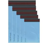 125 Assorted Mixed Blue Mailing Poly Postal Self Seal Bags 5 Sizes 25 from Each iSOUL Extra Small to Large Postage Packaging Assorted Mailers Posting Shipping Post Parcels Package Bags