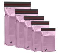 125 Assorted Mixed Pink Mailing Poly Postal Self Seal Bags 5 Sizes 25 from Each iSOUL Extra Small to Large Postage Packaging Assorted Mailers Posting Shipping Post Parcels Package Bags
