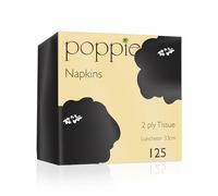 125 Black Paper Napkins 33cm 2 Ply for Birthdays Parties Events Restaurants (2000)