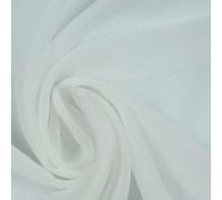 125 Colours Premium Plain Dyed Chiffon Fine Soft Georgette Sheer Dress Fabric (1 Metre, White 5744)