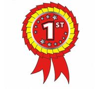 125 Metallic Shiny 1st Place Rosette Shaped Motivational Childrens Pupils School Praise Teachers Reward Stickers 54x37mm Primary Teaching Services