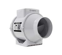 125 mm - 5 inch diameter Silent Bathroom In-line Extractor Fan with Run On Timer Loft mounted Toilet Ventilation Damp Control Shower Ceiling