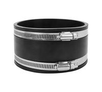 125 mm Flexible Rubber Sleeve Flexible Rubber Coupling with Two Stainless Steel Clamps for Pipe Fan, Carbon Filter, Rigid Pipe, Steel Tube