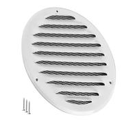 125 mm Round Vent Cover for Wall and Ceiling - 5 Inch White HVAC Return Air Grille with Mesh Screen - Metal Soffit Vents for Outdoor and Indoor Use - Ventilation Grille for Bathroom Kitchen