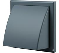 125 mm Slate Grey External Cowled Wall Vent with Removable Back Draught Shutter | Non-Rattle Hooded Extractor Fan Grille for Bathroom Kitchen Tumble Dryer Ventilation
