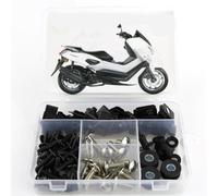 125 NMAX155 2015-2024 Motorcycle Fairing Bolts With Clips And Speed Nuts Compatible Compatible with Various Bike Models Full Fairing Fasteners Set(Silver)