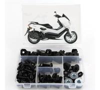 125 NMAX155 2015-2024 Motorcycle Fairing Bolts With Clips And Speed Nuts Compatible Compatible with Various Bike Models Full Fairing Fasteners Set(Black)