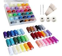 125 PCS Sewing Thread Assortment, 36 Colors 400yd Sewing Thread with Matched 36 Colors Bobbins, Plus 50 PCS Sewing Machine Needles for Home Sewing Machine
