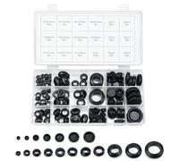 125 PcsRubber Grommets for Cables, Electric Rubber Grommet Kit,Rubber Hole Plug Assortment, Black Plastic Hole Plugs & Electrical Wire Gaskets O Rings for Car Pump Cables Wiring Electrical Conductor