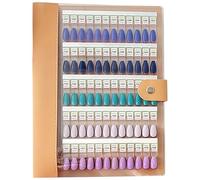 125 Tips Nail Swatch Book, 120 Colors with Strong Attachment Force, Leather Nail Polish Color Display, Apricot Acrylic Nail Art Style Showing Album for Professional Salon