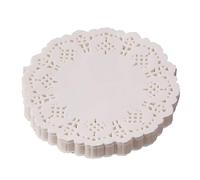 125 x White Round Lace Doyleys - 11.5cm/4.5" Paper Coasters Round Doilies Candy Cake Wrapping Oilproof Tempura Sheet Disposable Lace Doilies.