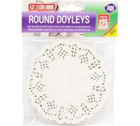 125 x WHITE ROUND LACE DOYLEYS - 11.5cm/4.5" quality disposable paper mats great for entertaining and parties