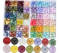 1250 Pcs Assorted Color Sealing Wax Beads Bulk - 48 Colors Wax Seal Pellets Kit for Stamp Seals, Wedding Invitations, Envelope Sealing, DIY Crafts - Multicolor Pellets for Gift Ideas (C, 24)