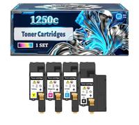 1250c Toner Cartridges Compatible for Dell 1250C 1350CNW 1355CN 1355CNW Printers, With Chip Large Capacity 3000 Pages (4-Pack BK/C/M/Y)
