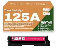 125A Color Toner Cartridges Compatible CB540A CB541A CB542A CB543A Toner for HP CP1213 CP1214 CP1215 CP1216 CP1217 CP1513n CP1514n CP1515n CP1516n CP1517ni CP1518ni ,Magenta-125A