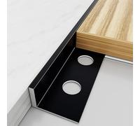 125CM Tile Edge Trim - 2 Pack L-Profile Corner Protector for Ceramic Tile, Floor & Wall Panels (Black, 18.7mm Height) - Durable Slicing Solution for Home Renovation