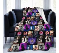 (125CM X 100CM) Chris Brown Theme Winter Bed Blanket Fleece Ultra Soft Lightweight Extra Warm Winter Blanket for Sofa Bed Air Conditioning Blanke