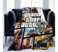 (125CM X 100CM) Gtav Grand Theft-Auto-5 Flannel Fleece Blanket, Dual Sided Flannel Lightweight Cozy Plush Throw for Cold Days and Air Conditioning Rooms Summer