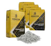 125kg Cemcor High Strength Premium Ready Mix Cement 42.5N - For Structural Concrete Reinforced Foundations Pre Cast Elements Pouring Concrete Slabs Preparing Mortar For Masonry Work - 5 x 25kg Bags
