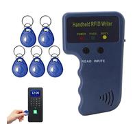 125KHz Proximity ID Duplicator Handheld RFID Reader Writer Set, Portable Key Copy Machine with 5 Writable Key Fobs, Not Include Battery, Cloning Tool