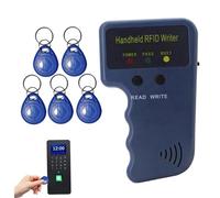 125KHz RFID Reader Writer Copier Handheld Card Duplicator with 5 Writable Key Fobs for Access Control Key Copy Cloning Portable Security Device