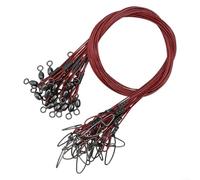 125lb Fishing Wire with Swivel and Snap, 20pcs Heavy Duty Saltwater Leader, Nylon Coated for Enhanced Durability and Resistance (red)