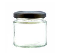 125ml Small jam Jars, Packs of 12, with Black Twist Off lids
