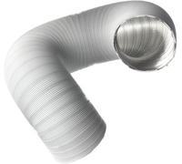 Ø 125mm / 5 inch Flexible Air Duct for Cooker Hood, Air Conditioner, Extractor Fan, Tumble Dryer - 1.5m / 4.9ft Semi-Rigid Exhaust Hose - Ventilation Ducting - Aluminium White