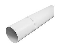 Ø 125mm, 300-500mm Length White Plastic Round Telescopic Pipe - Duct Ventilation Extractor Fan
