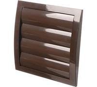 Ø 125mm / 5'' Brown Plastic Ventilation Grille with Non-Return Gravity Shutters - Air Vent Cover with Insect Protection
