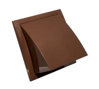 Ø 125mm / 5'' Cowled Duct Cover with Gravity Flap - Ventilation Grille with Rain and Wind Protection - External Air Vent Covers - ABS Plastic Brown