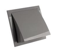 Ø 125mm / 5'' Cowled Duct Cover with Gravity Flap - Ventilation Grille with Rain and Wind Protection - External Air Vent Covers - ABS Plastic Grey