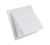 Ø 125mm / 5'' Cowled Duct Cover with Gravity Flap - Ventilation Grille with Rain and Wind Protection - External Air Vent Covers - ABS Plastic White