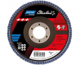 125mm 5" Flap Discs NORTON Starline Zirconia Alumina Sanding DISC Grit 80 Angle Grinder Pack of 10