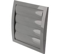 Ø 125mm / 5'' Grey Plastic Ventilation Grille with Non-Return Gravity Shutters - Air Vent Cover with Insect Protection