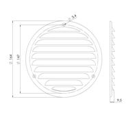 Ø 125mm / 5" inch Anthracite Round Metal Air Vent Grille Cover with Insect Mesh