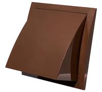 Ø 125mm / 5 inch Brown Plastic Cowled Ventilation Grille - Air Vent Cover with Backdraught Shutter/Gravity Flap - External Grille with Round Spigot