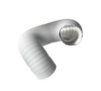 Ø 125mm / 5 inch Flexible Air Duct for Cooker Hood, Air Conditioner, Extractor Fan, Tumble Dryer - 1.5m / 4.9ft Semi-Rigid Exhaust Hose - Ventilation Ducting - Aluminium White