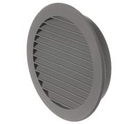 Ø 125mm / 5 inch Grey Plastic Ventilation Grille - Air Vent Cover with Insect Protection for Kitchen, Bathroom & HVAC Systems
