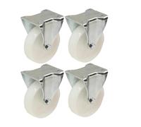 125mm 5" inch nylon castors - heavy duty fixed castors set - set of 4
