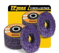 125mm 5 Inch Strip Discs Stripping Discs Rust Remover Wheel Remove Paint and Oxidation Poly Strip Wheel Disc Abrasive Angle Grinding Wheel - 10 Pack(Purple)