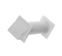 Ø 125mm / 5 inch Wall Ventilation Set - Plastic Vent Kit with Cowled External Grille - Round Telescopic Ducting