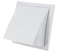 Ø 125mm / 5 inch White Plastic Cowled Ventilation Grille - Air Vent Cover with Backdraught Shutter/Gravity Flap - External Grille with Round Spigot