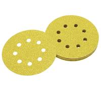 125mm 8 Holes 120 Grit Sanding Discs - 10 Pack - DEWALT