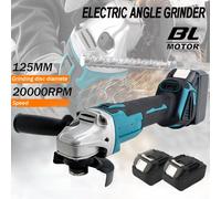 125MM Brushless Electric Angle Grinder Variable Speed M14 Cutting Machine Woodworking Power Tool for Makita 18v Battery No Battery No Plug