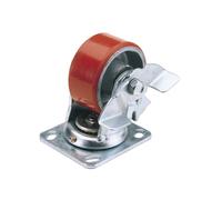 Draper 65527 Swivel Plate Fixing Heavy Duty Polyurethane Wheel With Brake 125Mm Diameter S.w.l. 300Kg each